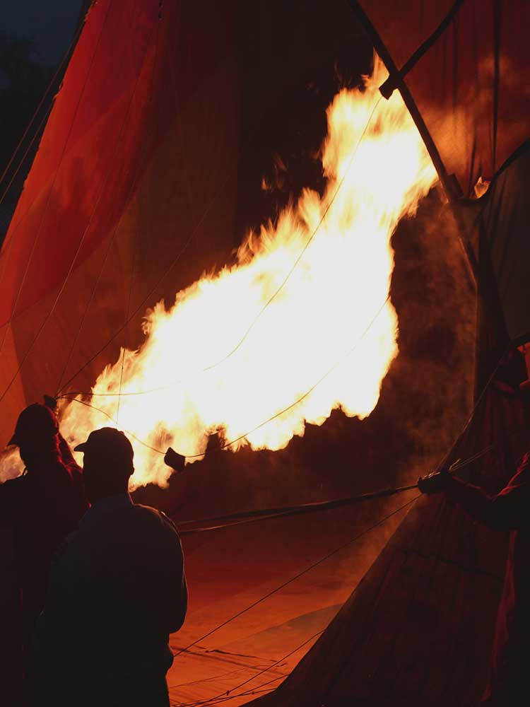 Balloon Safari early morning take off preparations kichwa tembo conservancy Kenya safari ©bushtreksafaris