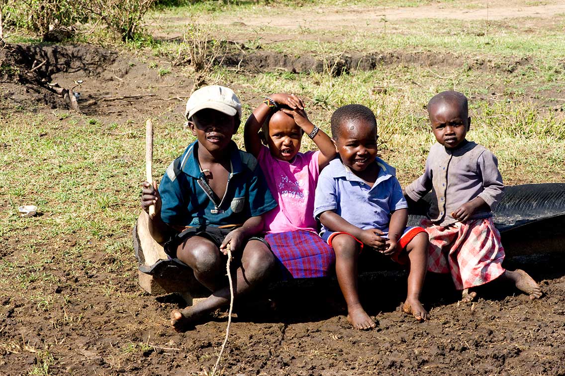 maasai children posing sitting ®bushtreksafaris