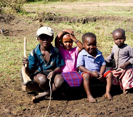 maasai children posing sitting ®bushtreksafaris