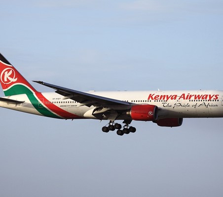 Bushtreksafaris partner airline Kenya Airways Boeing 777 landing in Nairobi JKIA ready for your African safari ?
