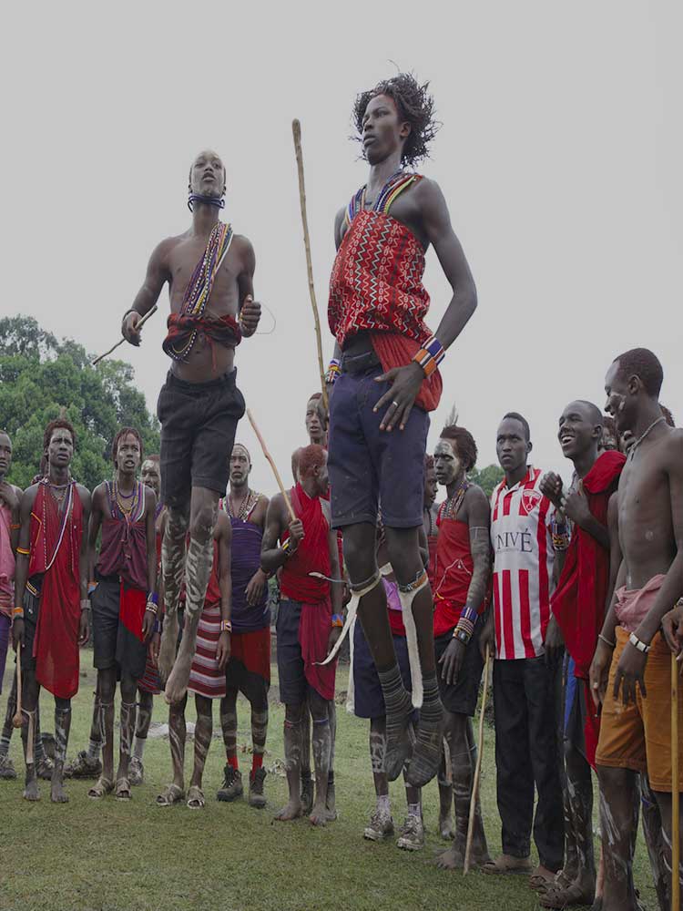 Masai Jump for tourists #2 while on safari in Kenya maasai mara organised by ©bushtreksafaris private safaris
