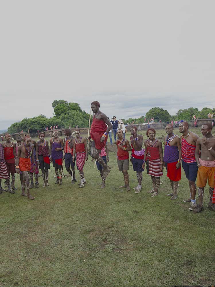 Masai Jump for tourists #1 while on safari in Kenya maasai mara organised by ©bushtreksafaris private safaris