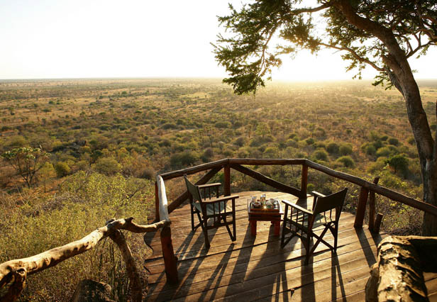 samburu safari drinks on wooden deck overlooking game reserve ®bushtreksafaris