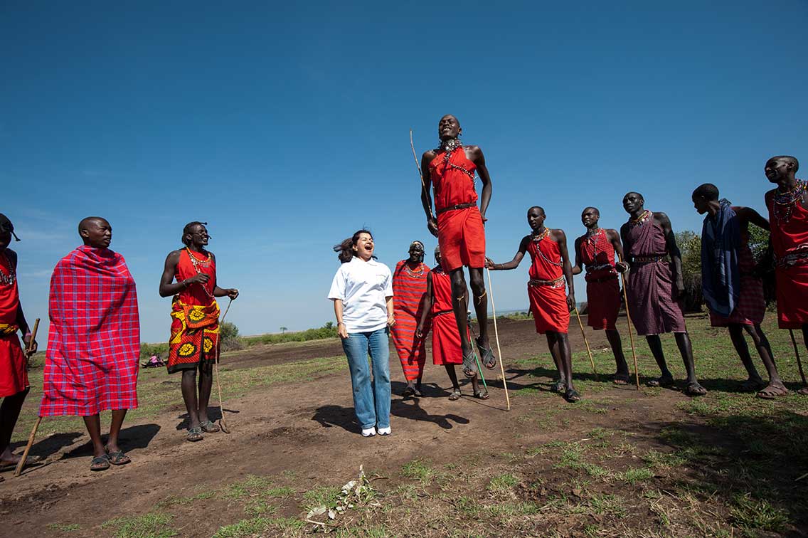 group of maasai warriors jump high meet the maasai on your safari to Kenya #best ©bushtreksafaris