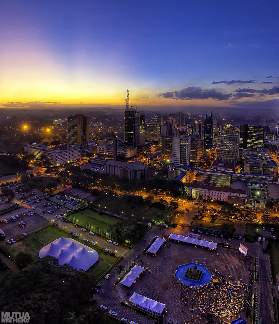 Nairobi city evening skyline