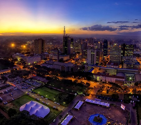 Nairobi city evening skyline